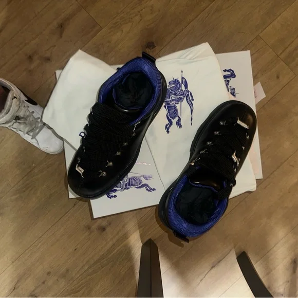 Men's Burberry Black and Blue shoes NEW